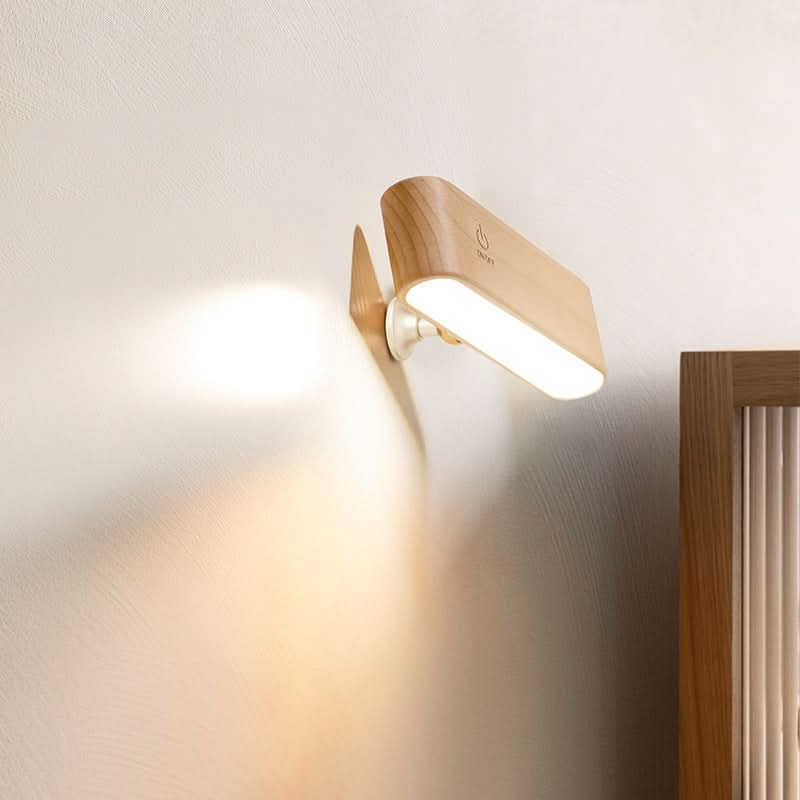 Lampa de birou din lemn masiv cu încărcare magnetică 