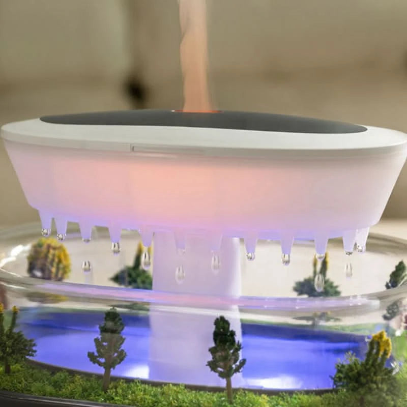 Difusor Efecto Lluvia - Sonido, Niebla y Luz de Ambiente 