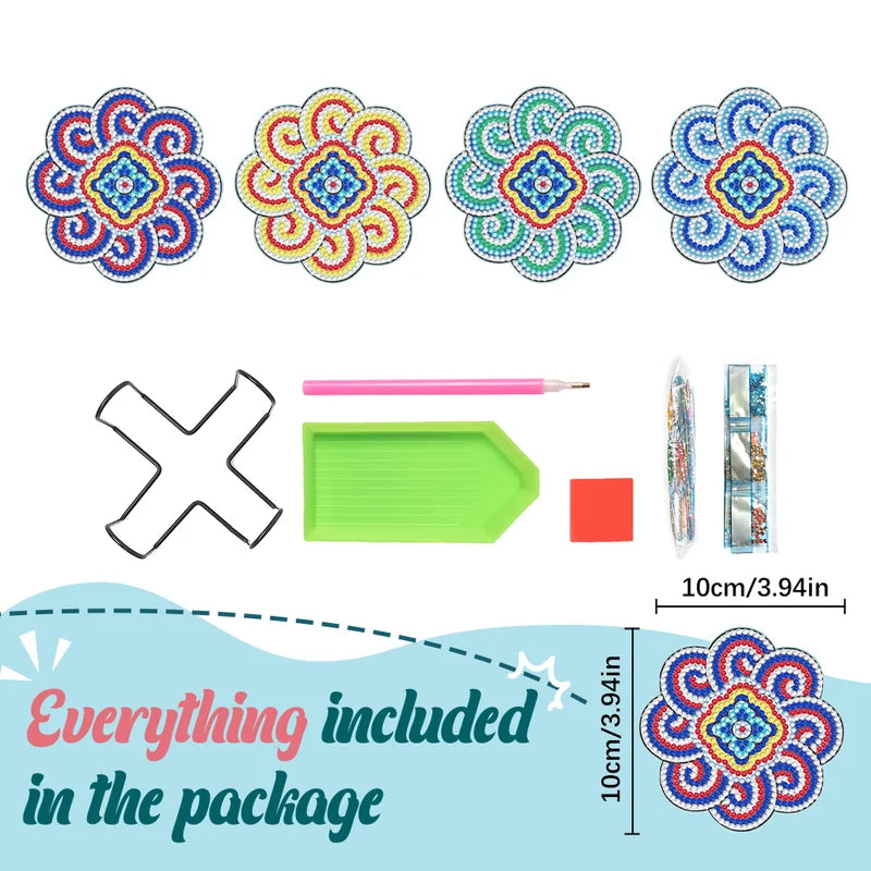 Set de suporturi pentru pahare DIY cu strasuri 