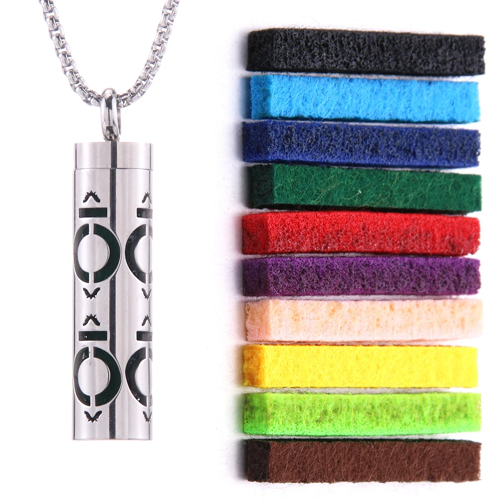 Aromadiffuserhalskjede med utskiftbare puter 