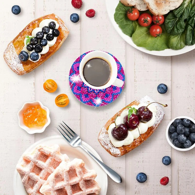 Set de suporturi pentru pahare DIY cu strasuri 