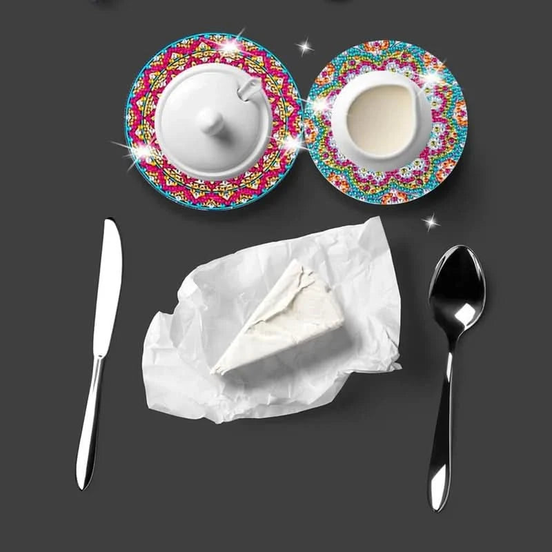 Set di sottobicchieri fai-da-te con strass 