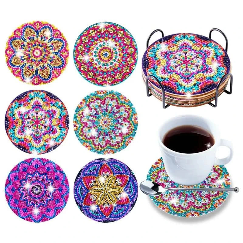 Set di sottobicchieri fai-da-te con strass 