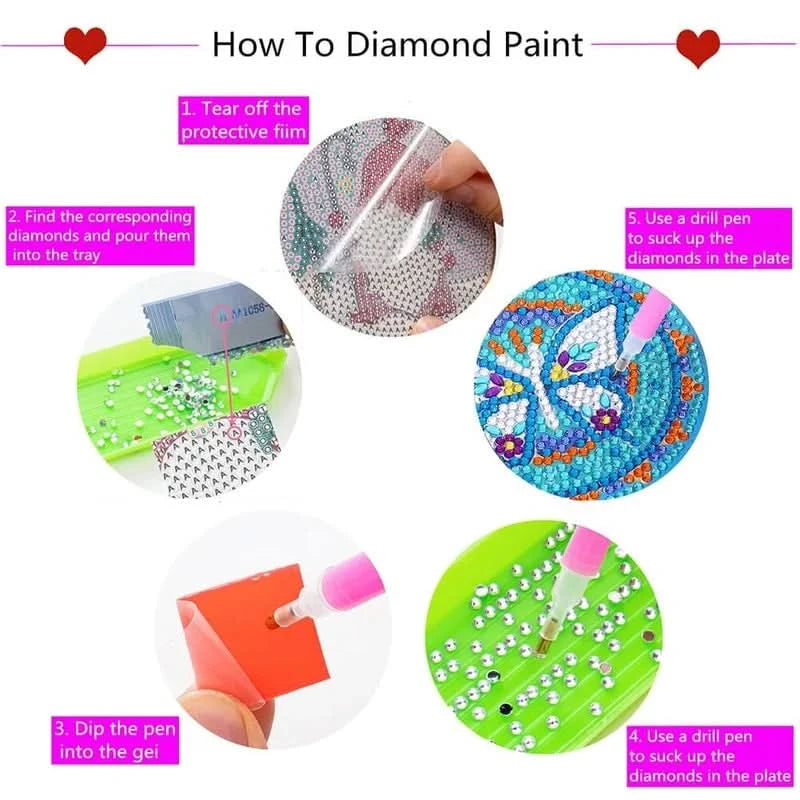 Set di sottobicchieri fai-da-te con strass 