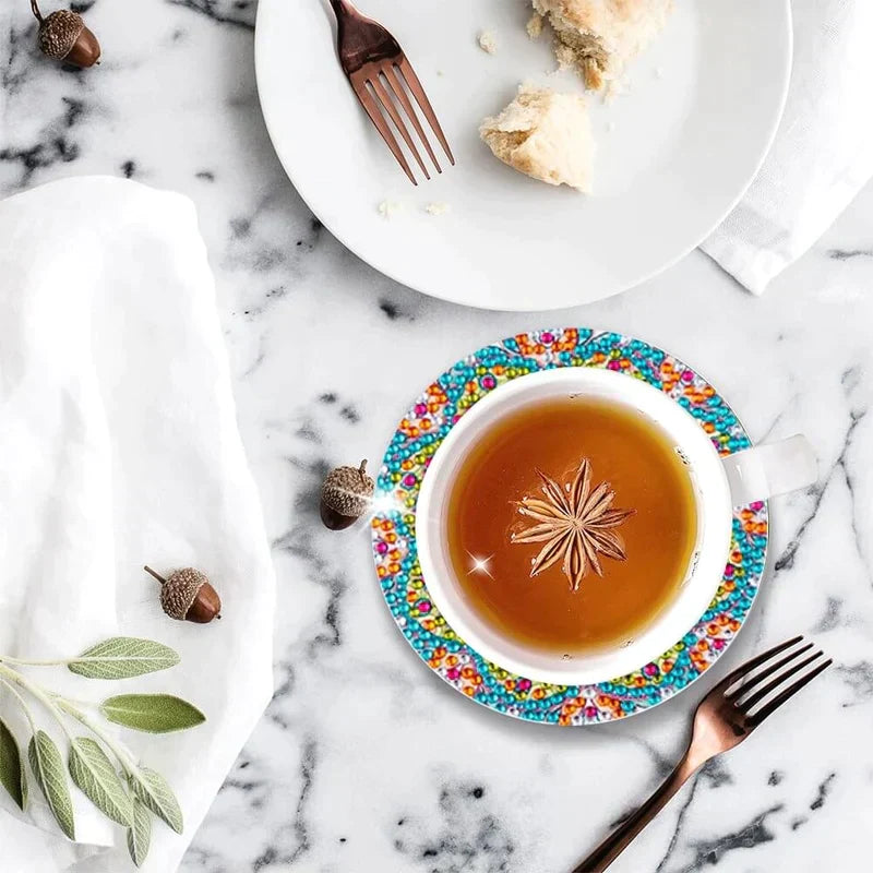 Set de suporturi pentru pahare DIY cu strasuri 