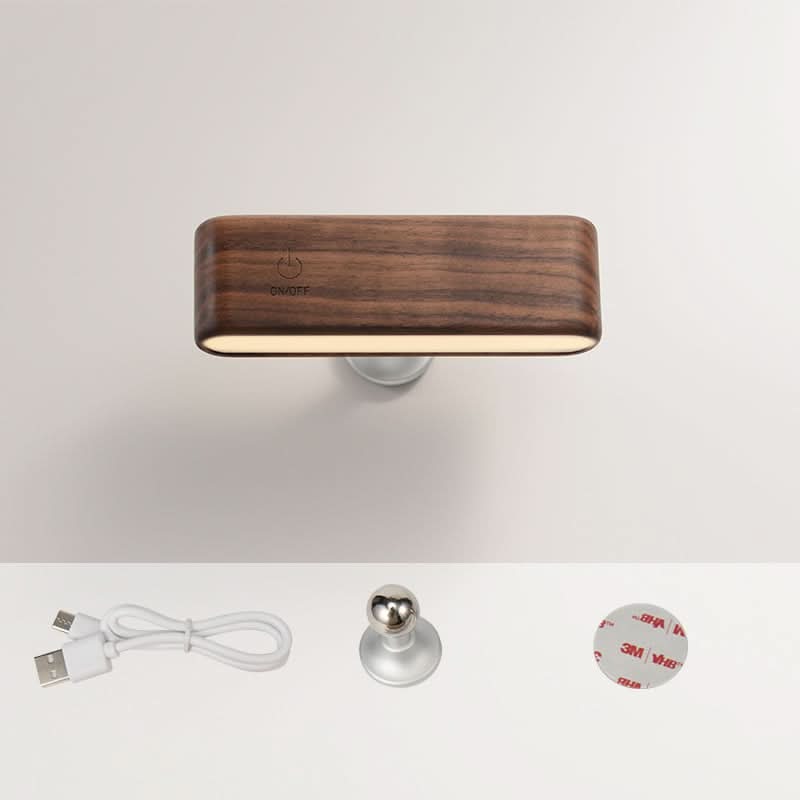 Lampa de birou din lemn masiv cu încărcare magnetică 