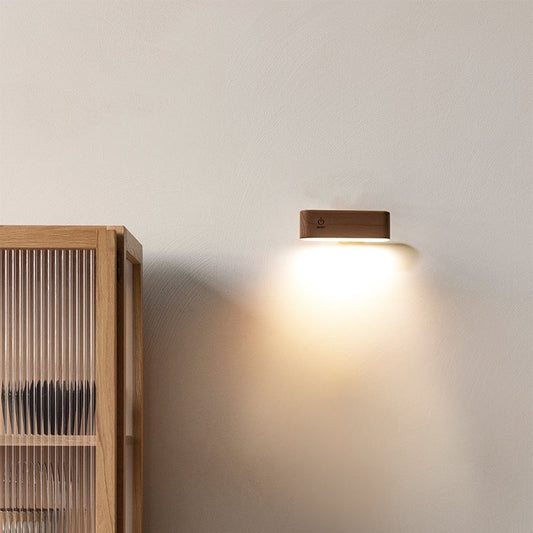 Lampe de bureau en bois massif avec charge magnétique