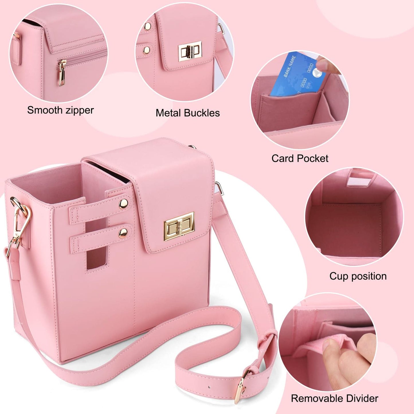 Borsa elegante con portabevande integrato per donne attive 