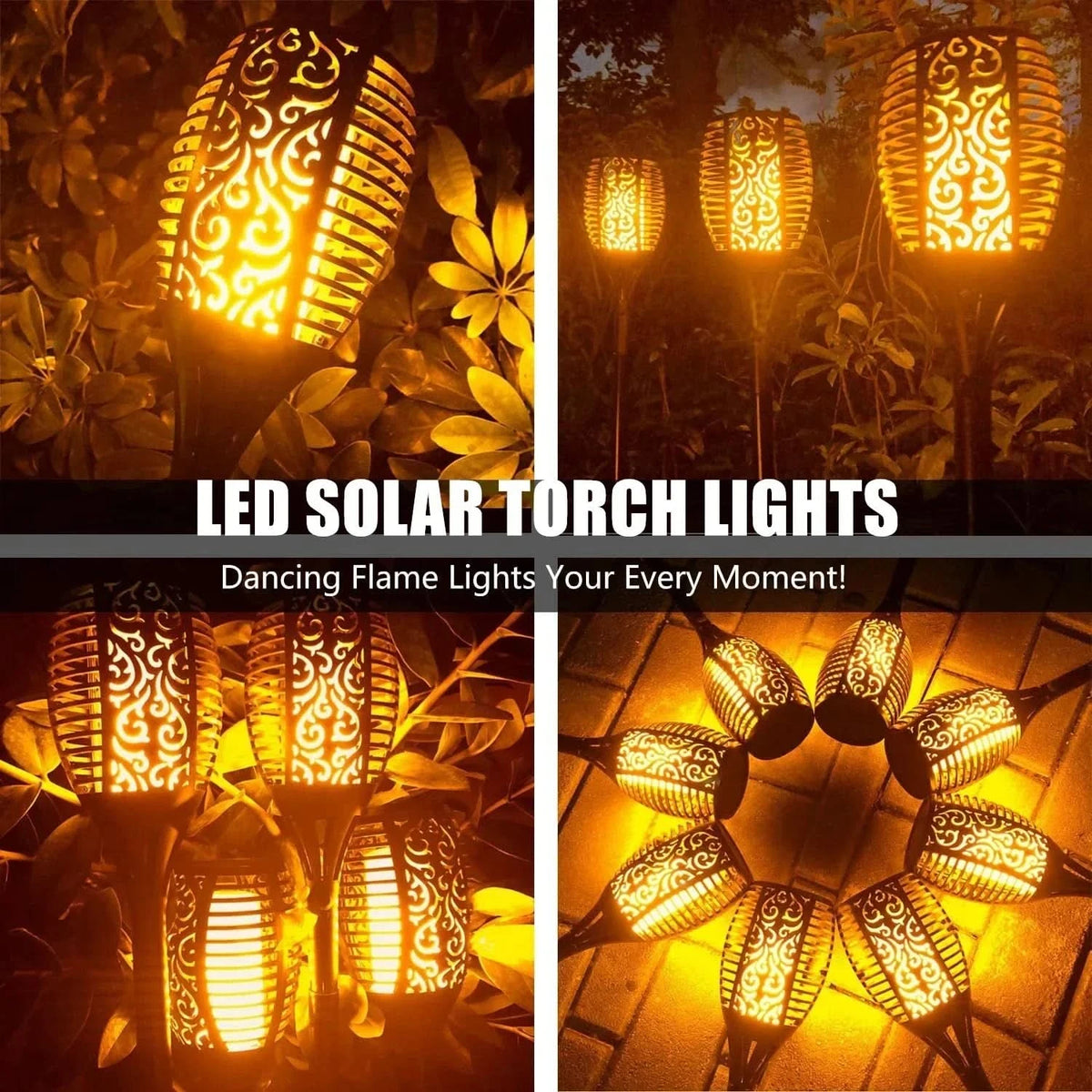 Lampa solarna LED – Realistyczny płomień bez ognia 