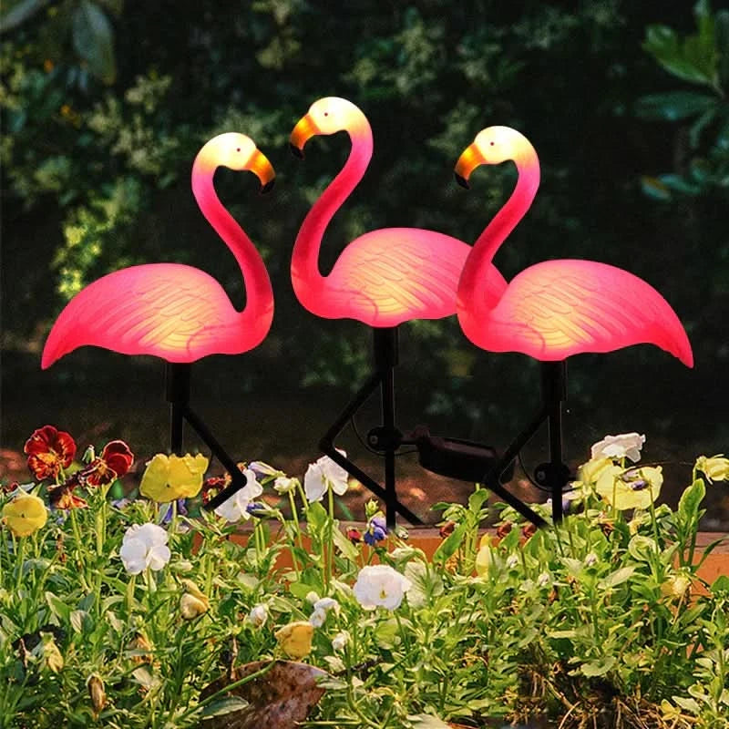 Flamingo Lyserød lys sol – Magisk have om natten 