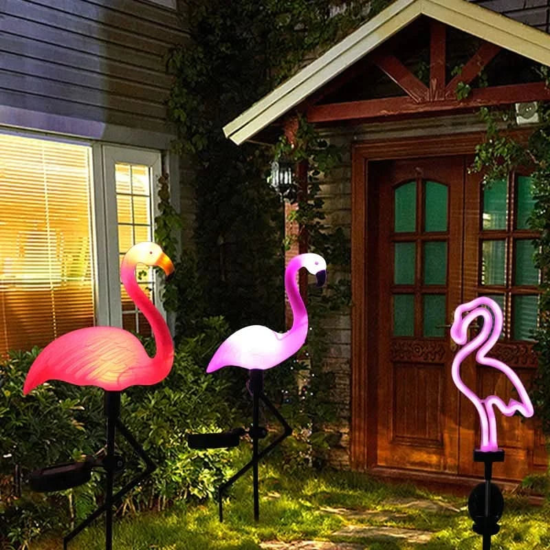 Flamingo Lyserød lys sol – Magisk have om natten 