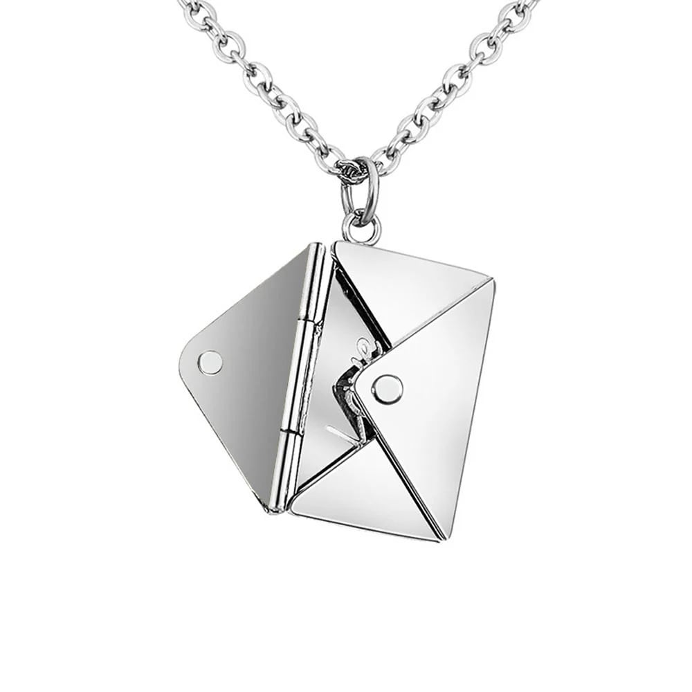 Secret envelope necklace with a hidden love message 